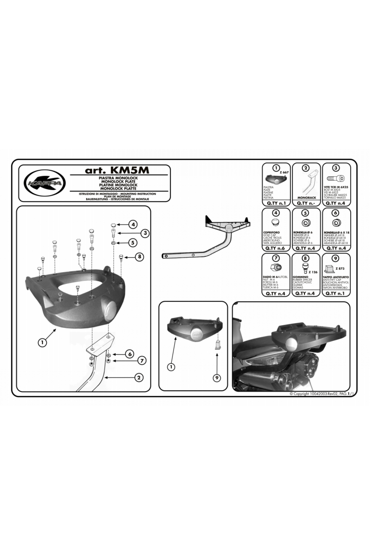 KAPPA KM5M UNIVERSAL ALT TABLA (MONOLOCK)