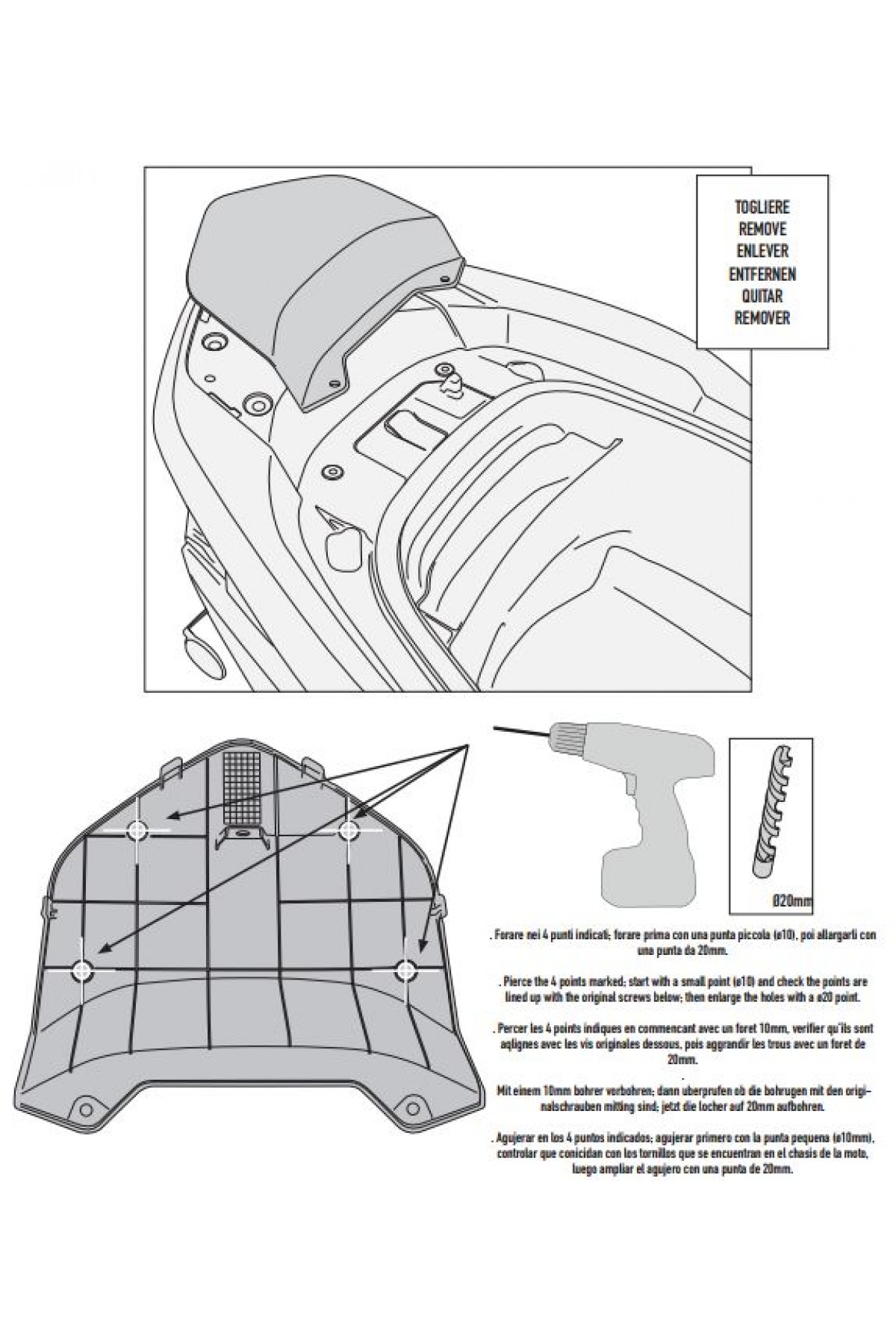 KAPPA KR1123MM HONDA FORZA 300 ABS (13-17) ARKA ÇANTA TAŞIYICI