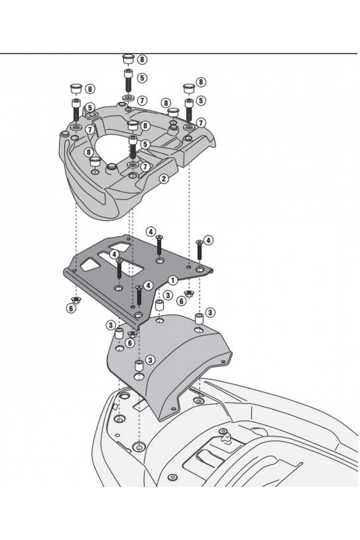 KAPPA KR1123MM HONDA FORZA 300 ABS (13-17) ARKA ÇANTA TAŞIYICI