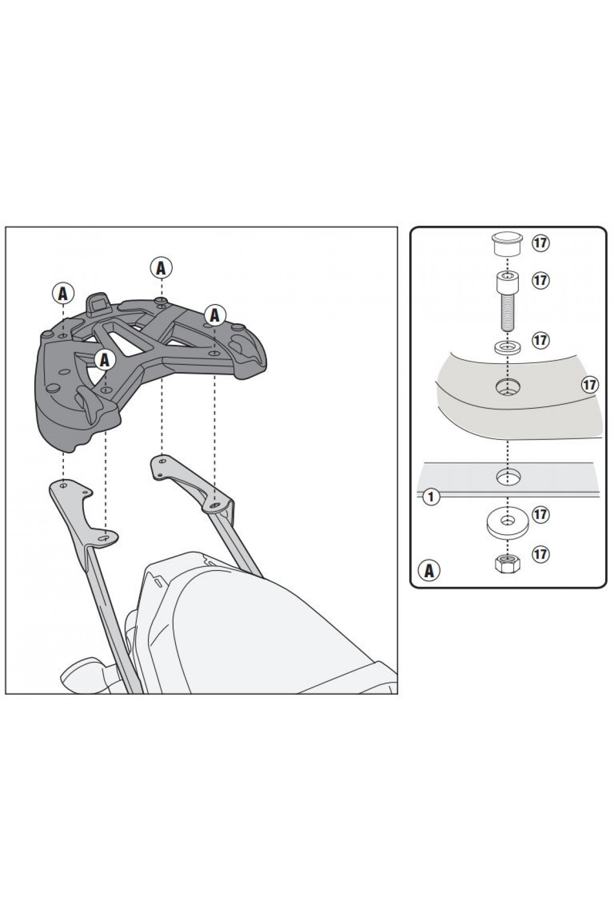 GIVI 2118FZ YAMAHA MT-07 (14-17) ARKA ÇANTA TAŞIYICI