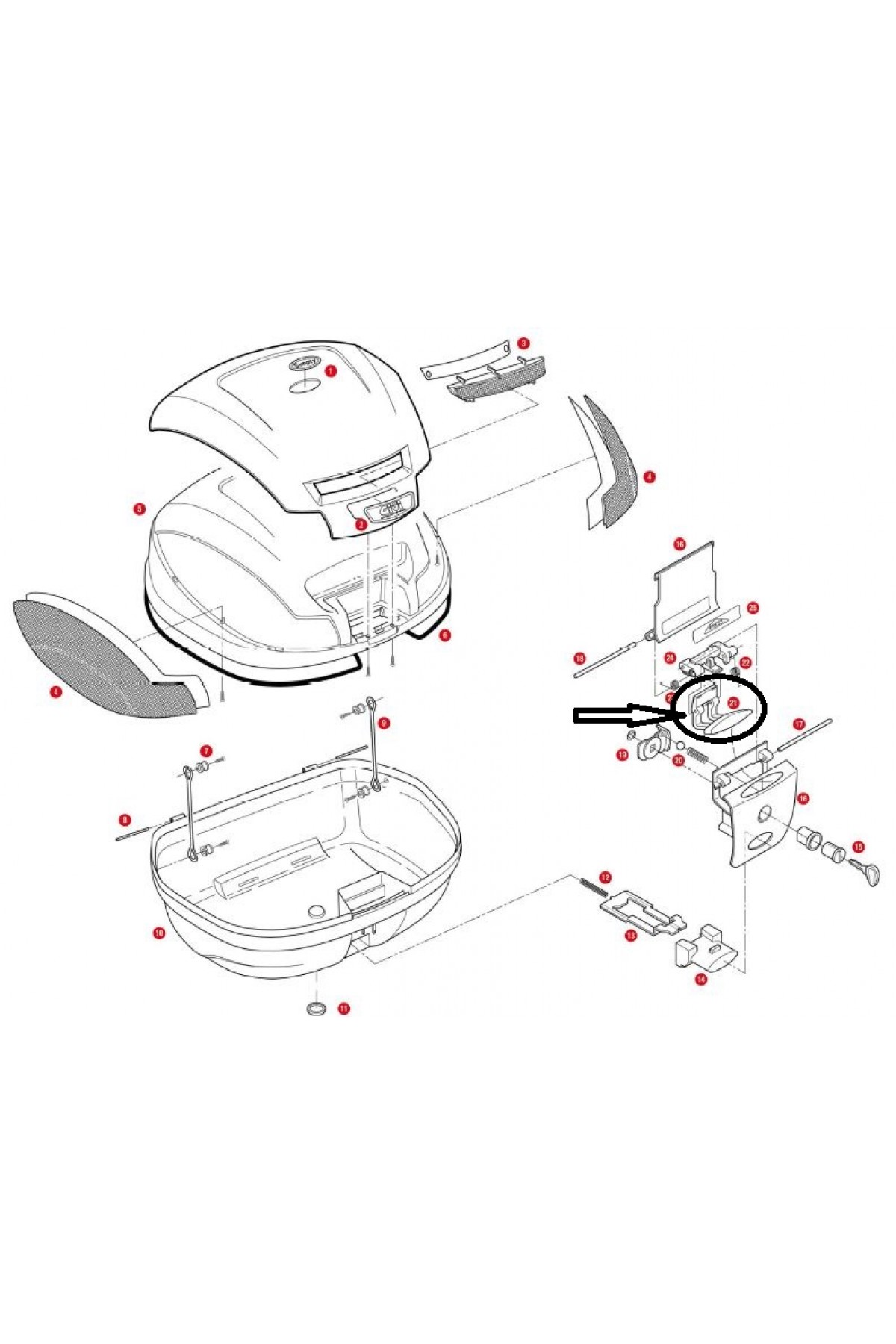 GIVI Z644R ÇANTA AÇMA DÜĞMESİ V46-V35-E470-E450-E370-E350-E340-E260