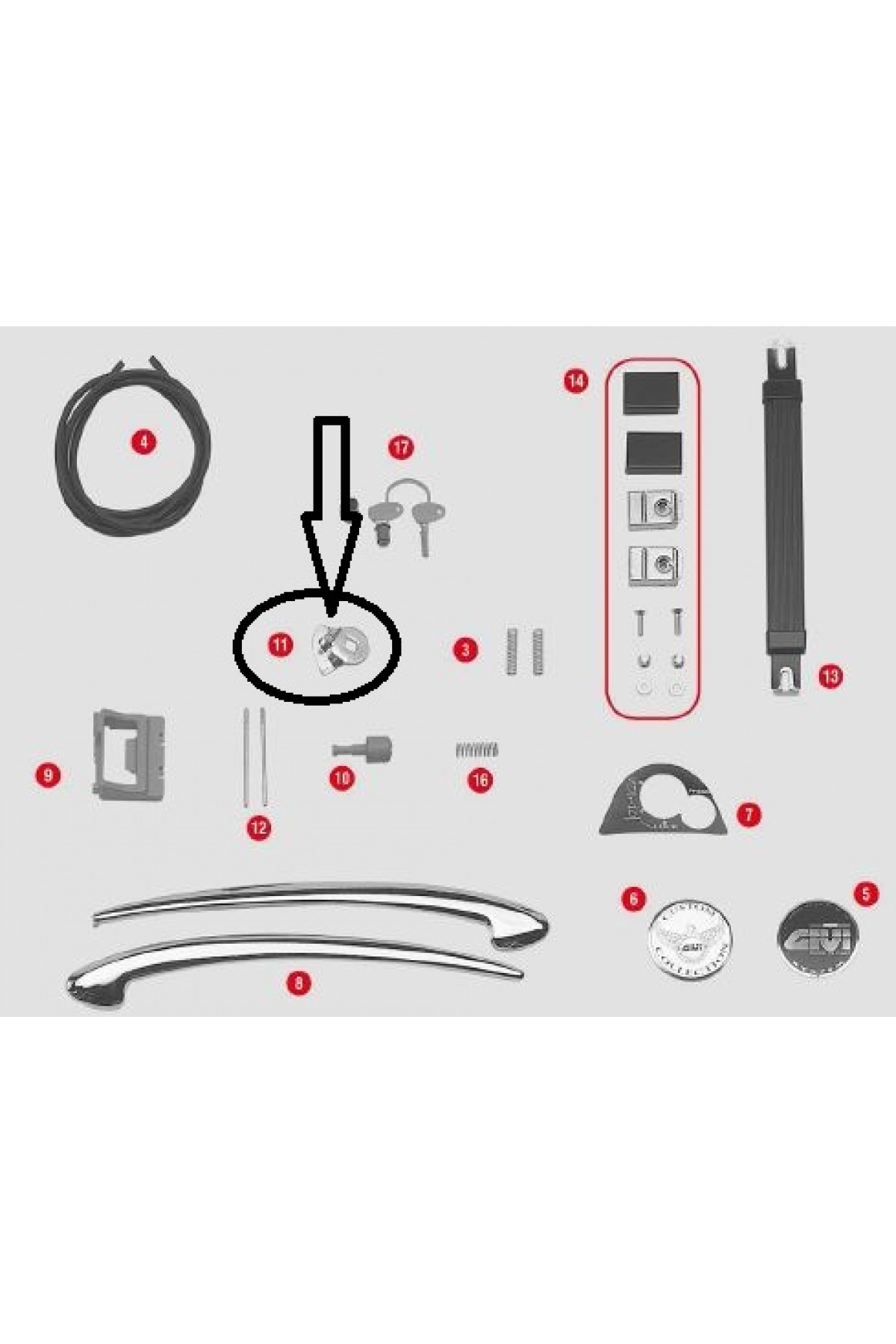 GIVI Z389 ÇANTA KİLİT MEKANİZMASI TUTUCU SAC E21