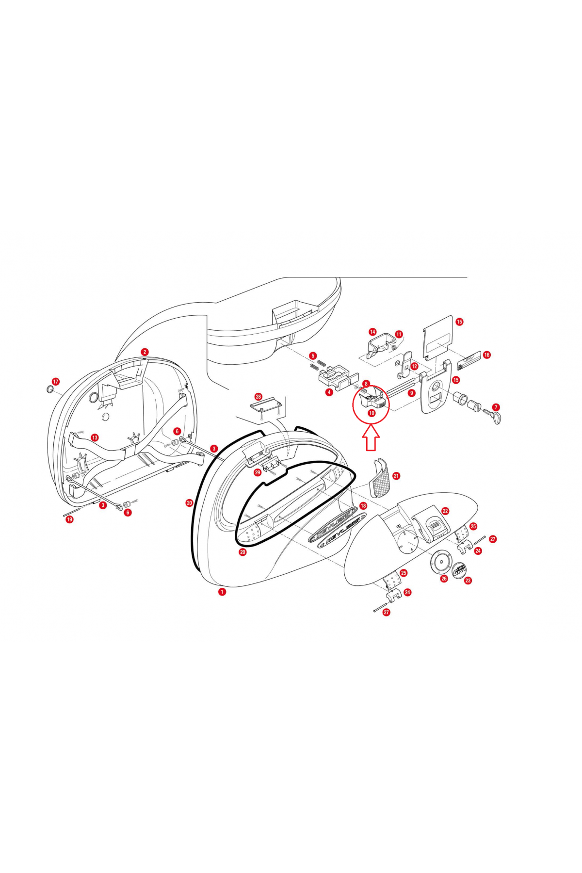 GIVI Z217 ÇANTA TABLA DÜĞMESİ E41-E360-E460