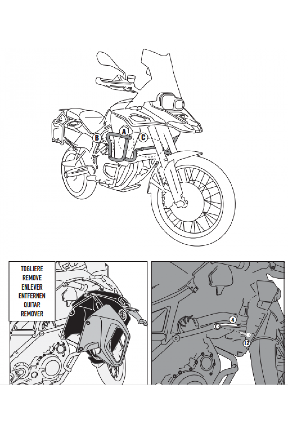 GIVI TNH5110OX BMW F 800 GS ADVENTURE (13-18) ÜST KORUMA DEMİRİ