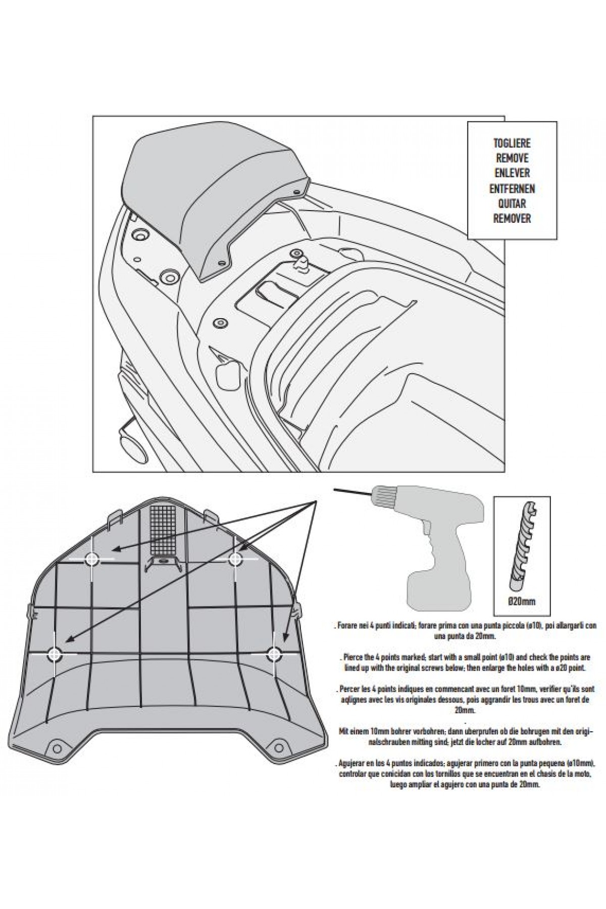 GIVI SR1123 HONDA FORZA 300 ABS (13-17) ARKA ÇANTA TAŞIYICI