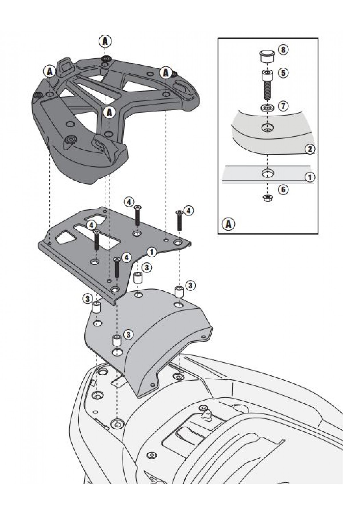 GIVI SR1123 HONDA FORZA 300 ABS (13-17) ARKA ÇANTA TAŞIYICI