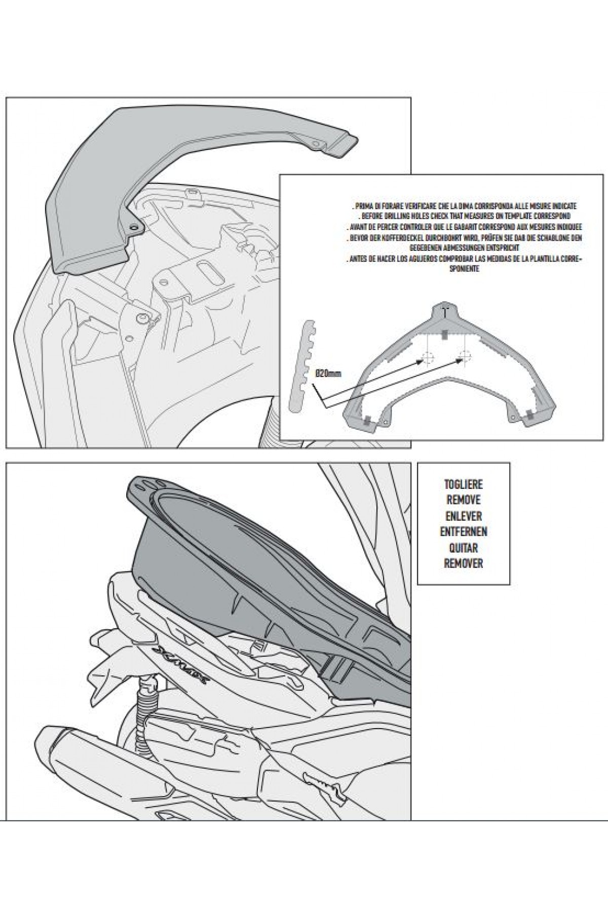 GIVI SR2117 YAMAHA X-MAX 125-250 (14-17) ARKA ÇANTA TAŞIYICI