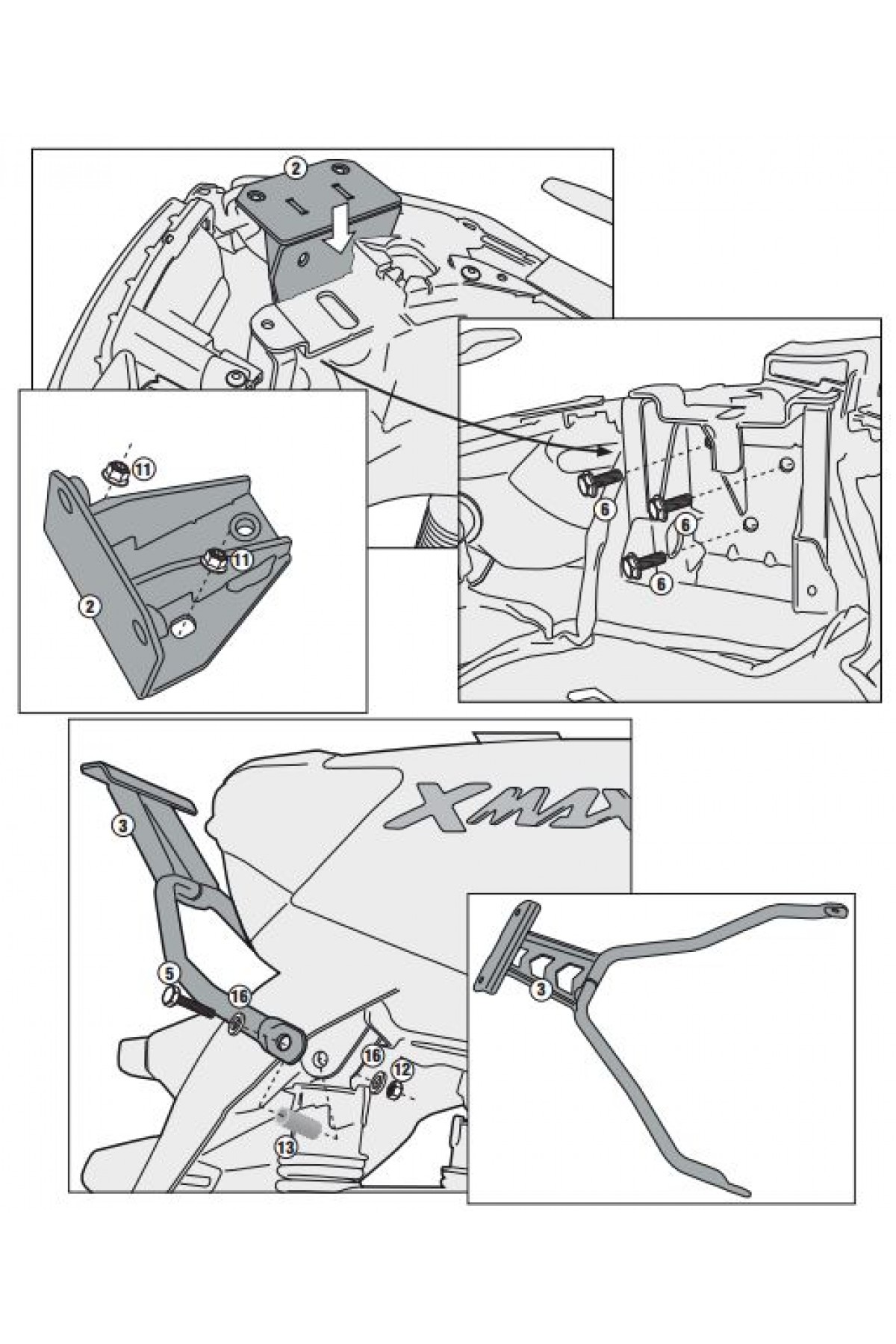 GIVI SR2117 YAMAHA X-MAX 125-250 (14-17) ARKA ÇANTA TAŞIYICI