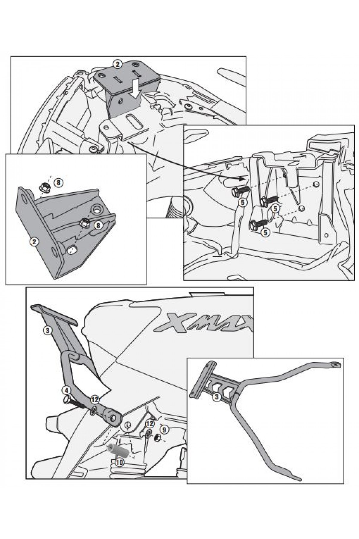 GIVI SR2117M YAMAHA X-MAX 125-250 (14-17) ARKA ÇANTA TAŞIYICI