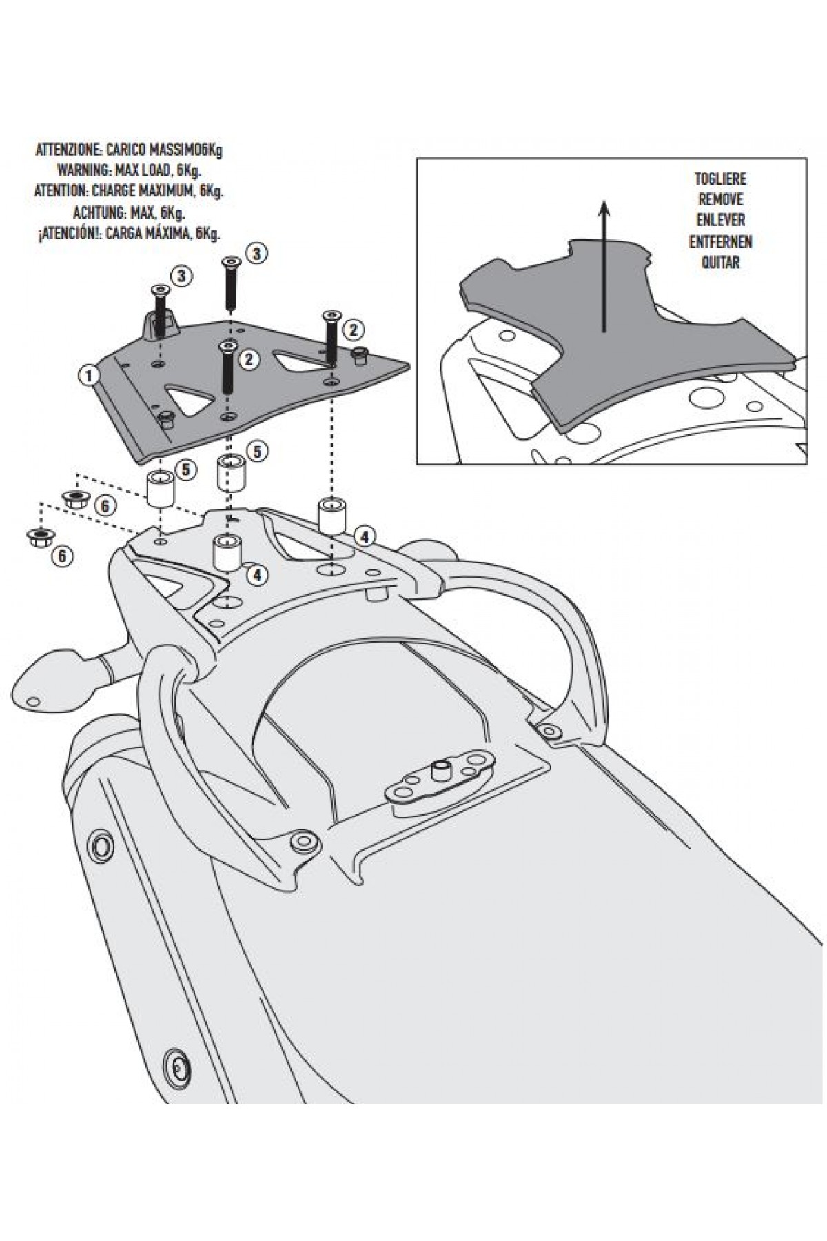 GIVI SRA3101 SUZUKI DL 650 V-STROM (11-16) ARKA ÇANTA TAŞIYICI