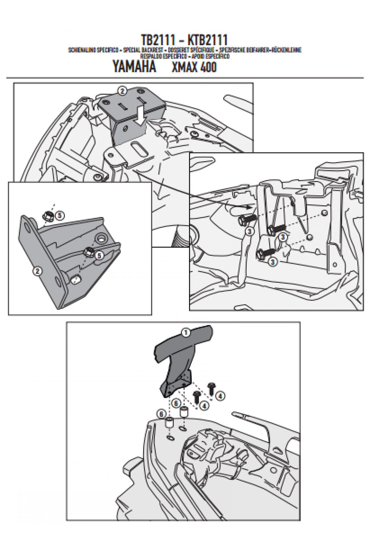 GIVI TB2111 YAMAHA X-MAX 125-250-400 (13-17) SISSYBAR