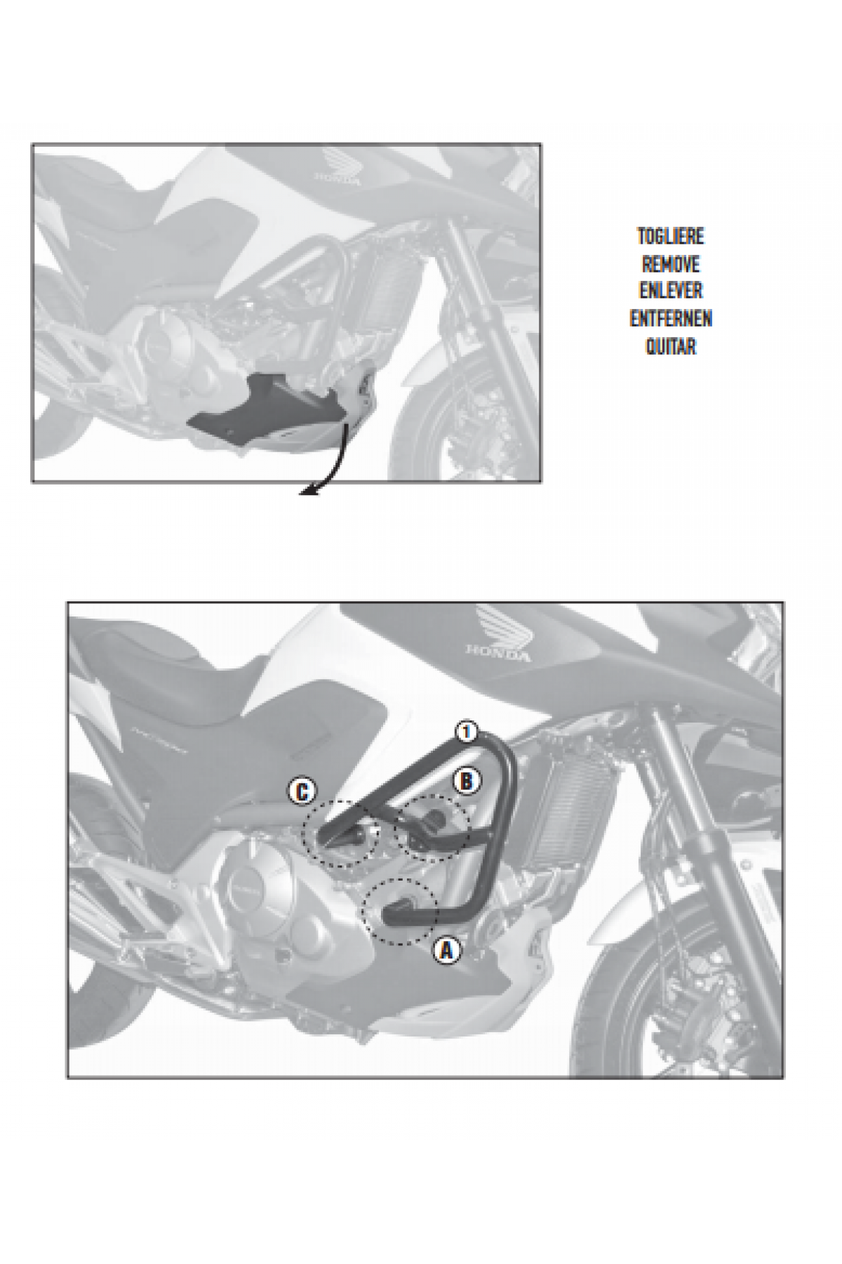 GIVI TN1111 HONDA NC 700 X-S NC 750 X-S - NC 750 X-S DCT (12-20) KORUMA DEMİRİ