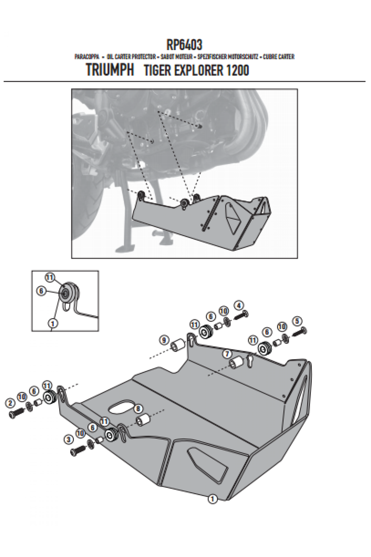 GIVI RP6403 TRIUMPH TIGER EXPLORER 1200 (12-15) KARTER KORUMA