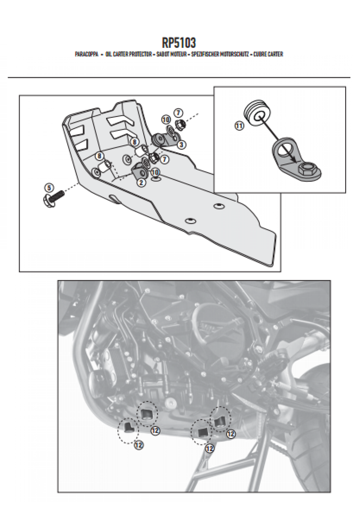GIVI RP5103 BMW F650GS - F800GS (08-17) - F700GS (13-17) - F800GS ADV. (13-18) KARTER KORUMA