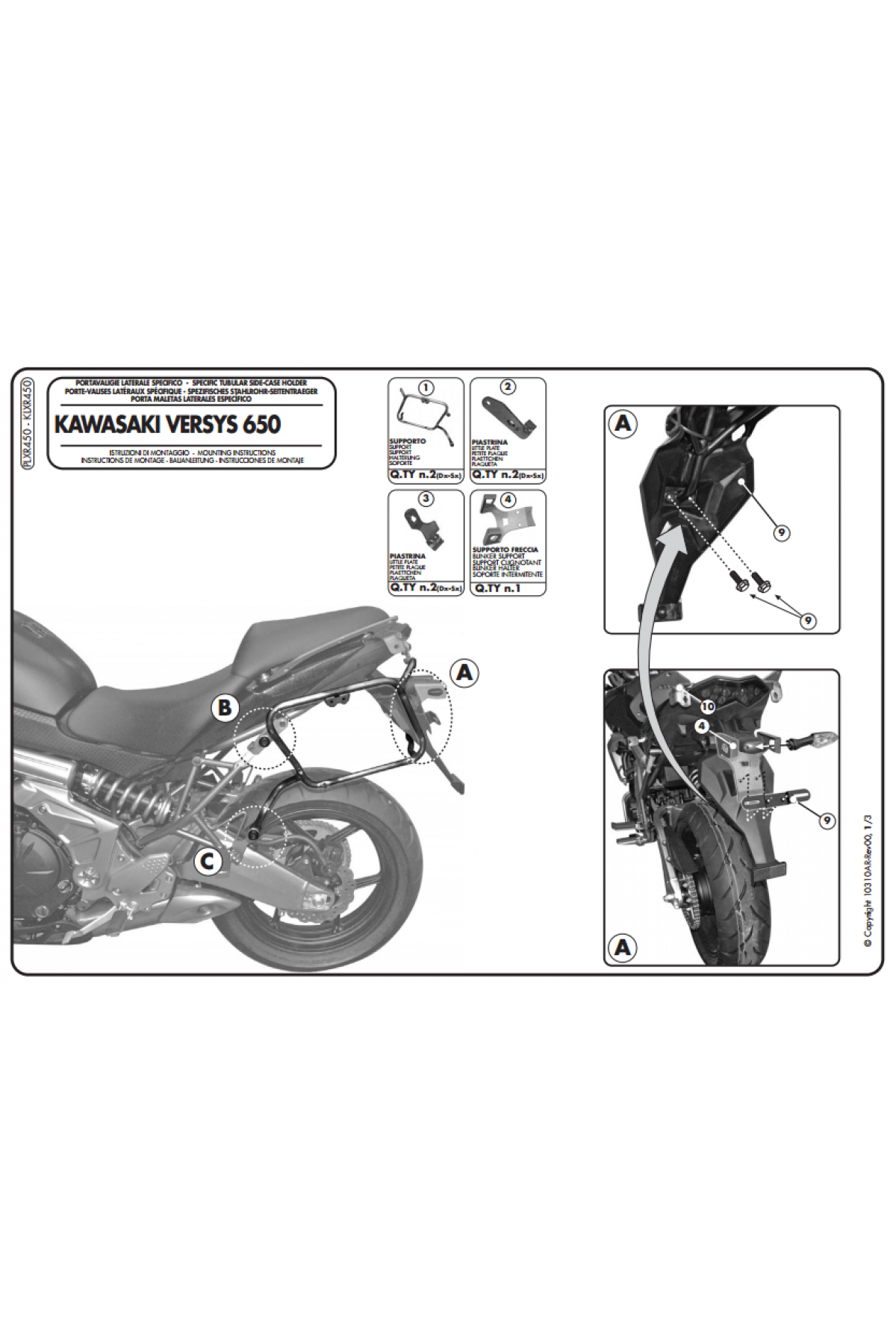 GIVI PLXR450 KAWASAKI VERSYS 650 (10-14) YAN ÇANTA TAŞIYICI