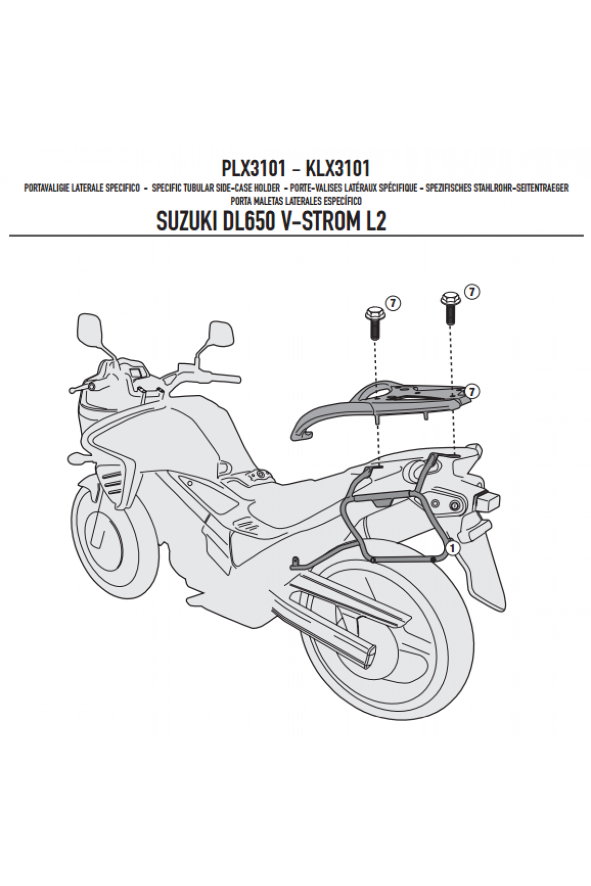 GIVI PLX3101 SUZUKI DL 650 V-STROM (11-16) YAN ÇANTA TAŞIYICI