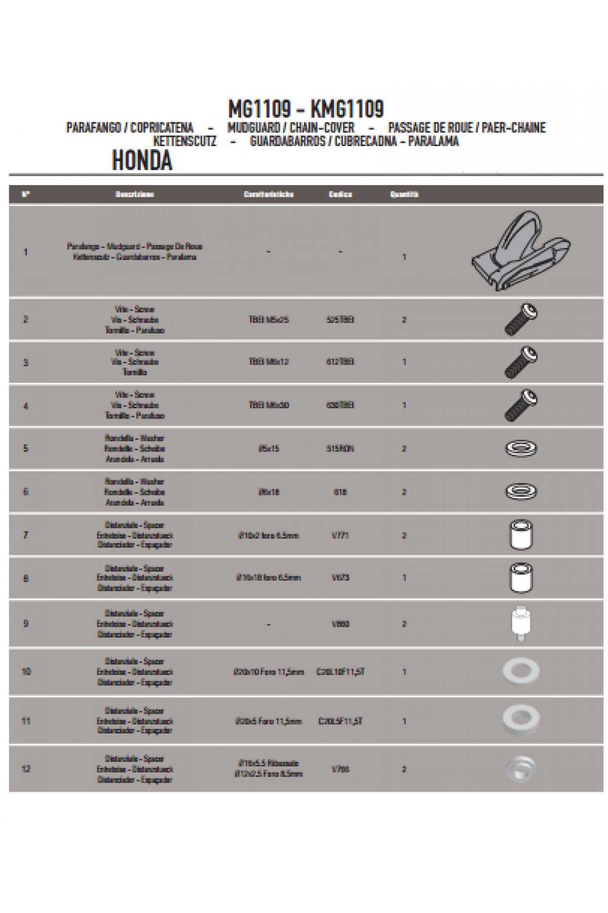 GIVI MG1109 HONDA NC 700 X-S - NC 750 X-S - INTEGRA 700 ZİNCİR MUHAFAZA VE ÇAMURLUK