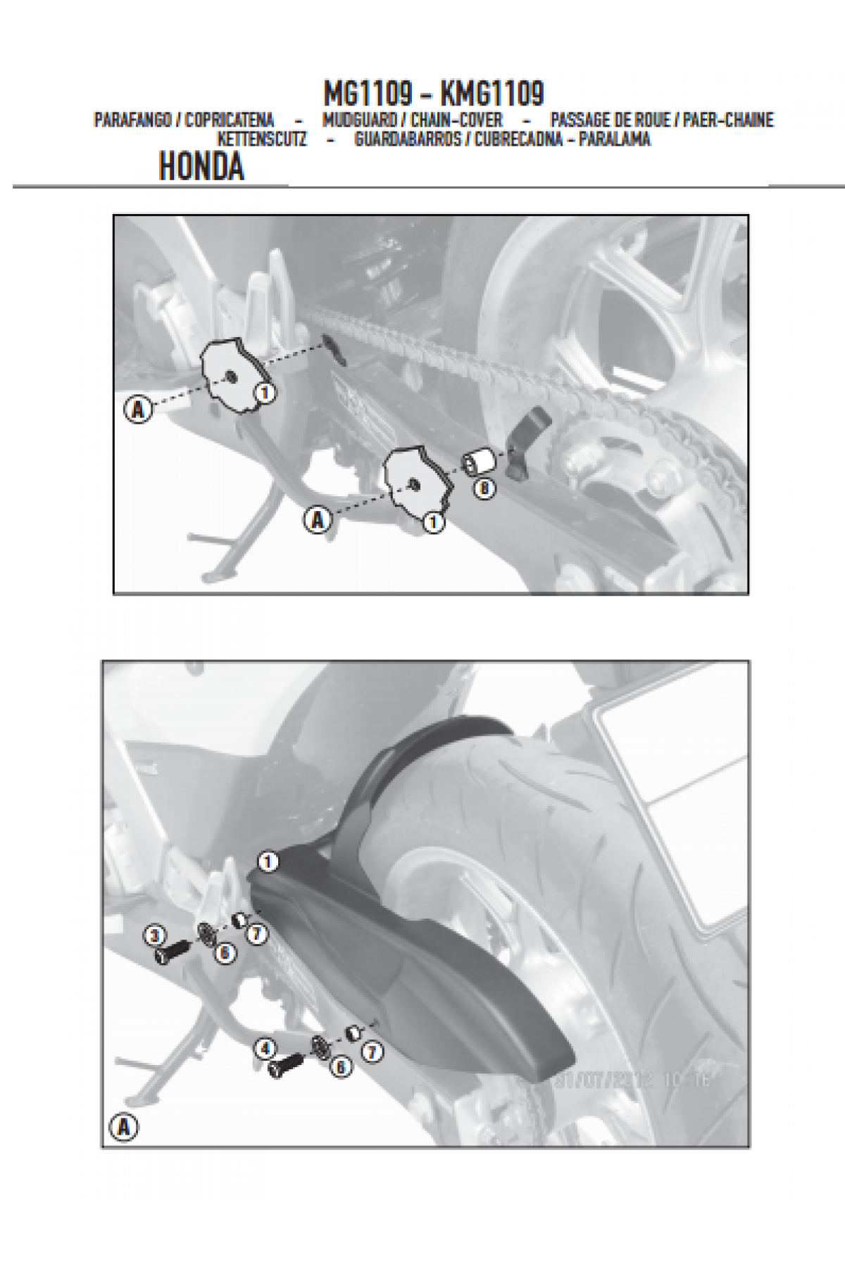 GIVI MG1109 HONDA NC 700 X-S - NC 750 X-S - INTEGRA 700 ZİNCİR MUHAFAZA VE ÇAMURLUK