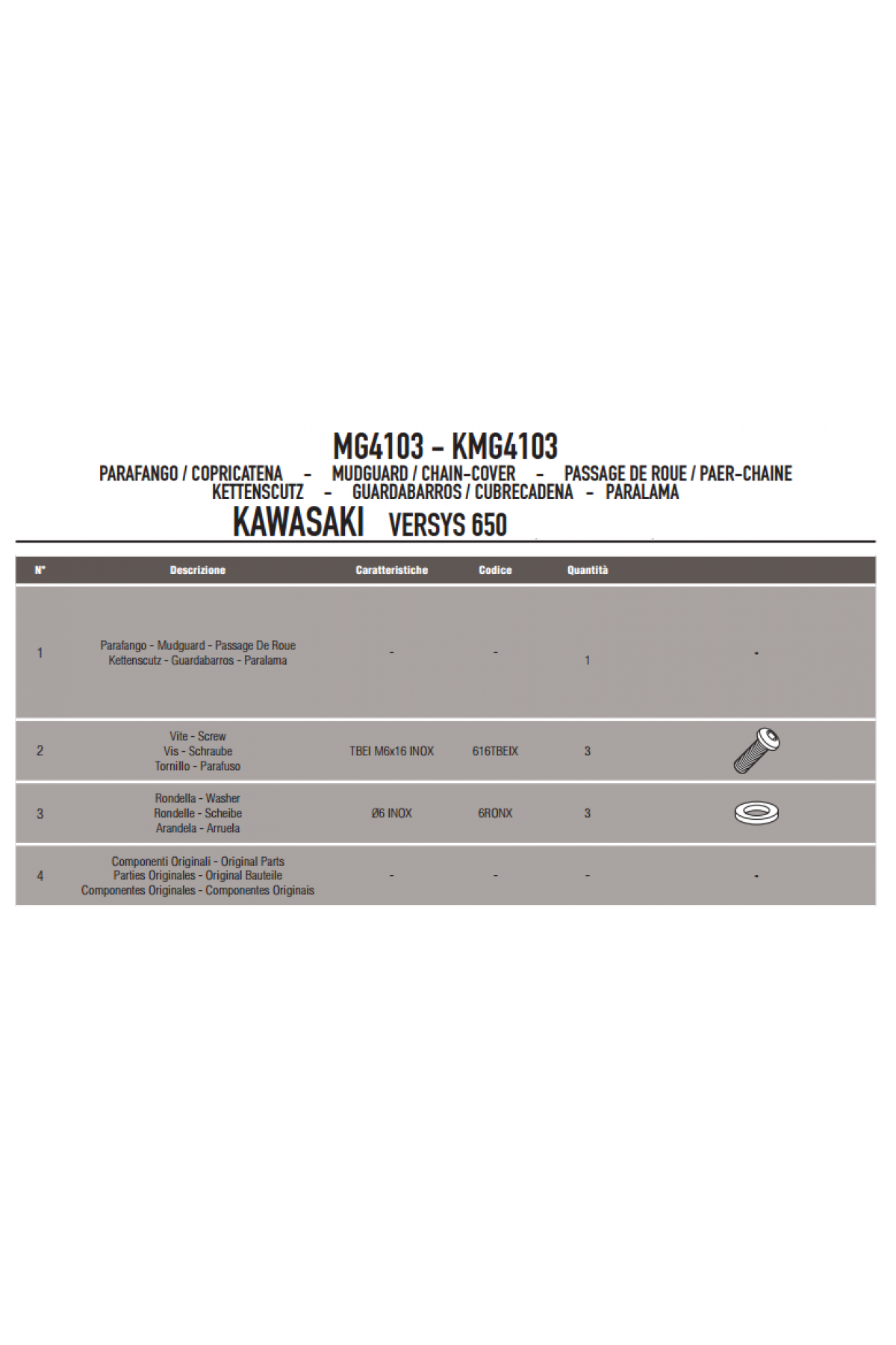 GIVI MG4103 KAWASAKI VERSYS 650 (06-22) ÇAMURLUK