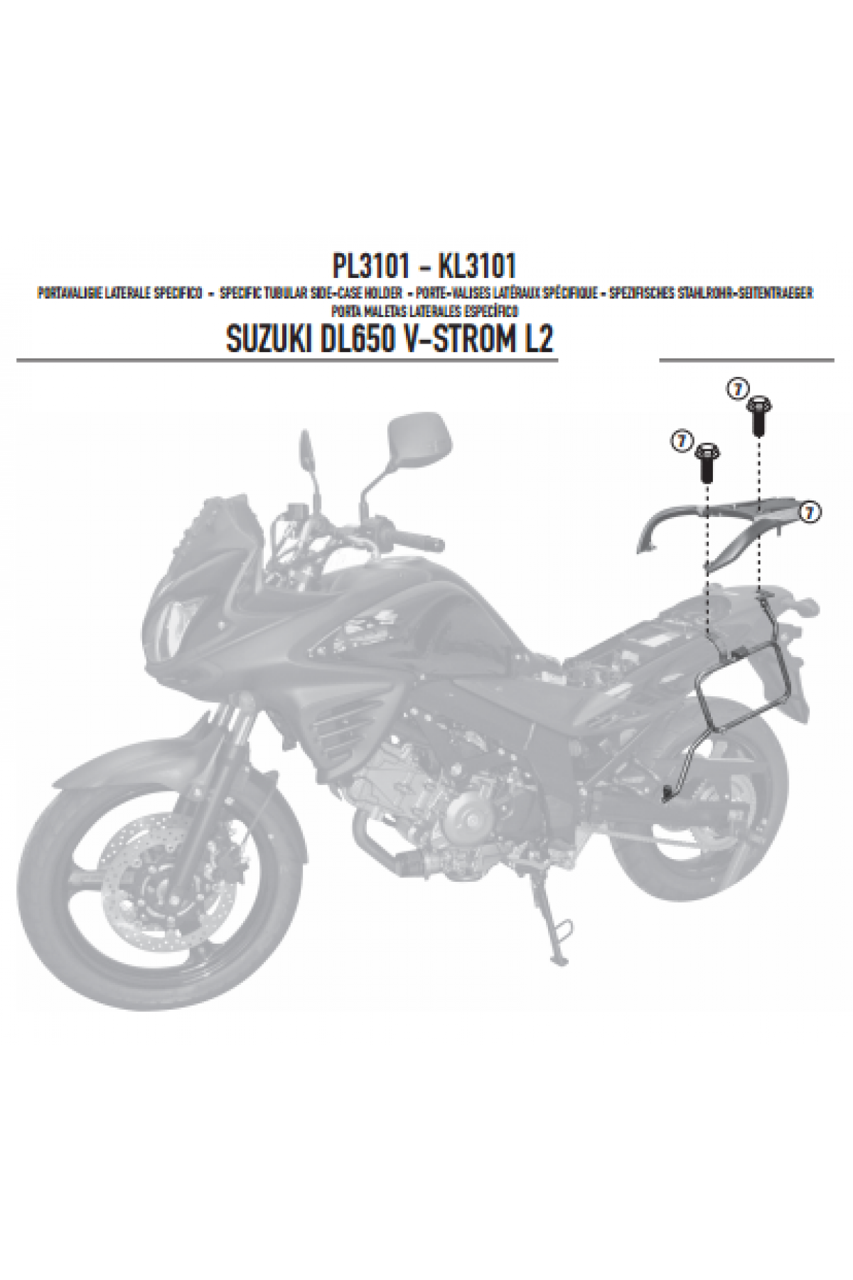 GIVI PL3101 SUZUKI DL 650 V-STROM (11-16) YAN ÇANTA TAŞIYICI