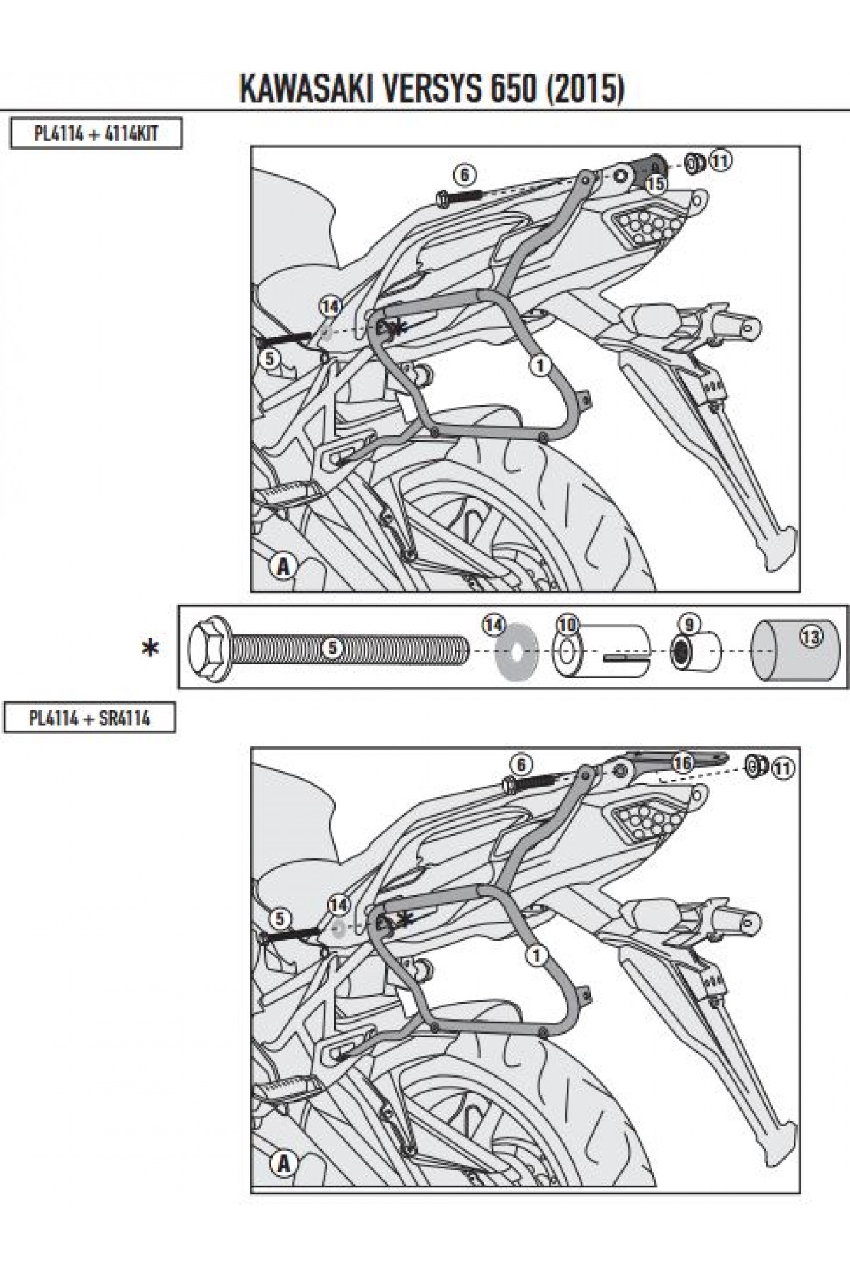 KAPPA KLX4114 KAWASAKI VERSYS 650 (15-22) YAN ÇANTA TAŞIYICI