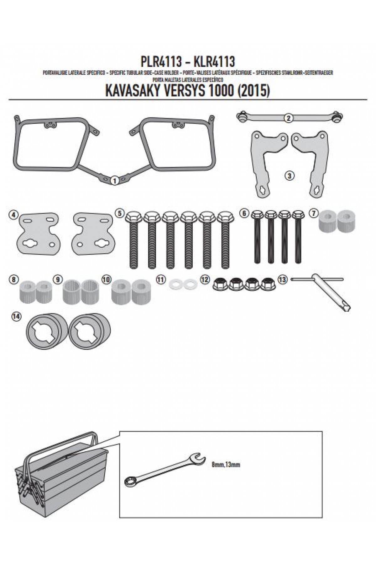 GIVI PLR4113 KAWASAKI VERSYS 1000 (15-16) YAN ÇANTA TAŞIYICI