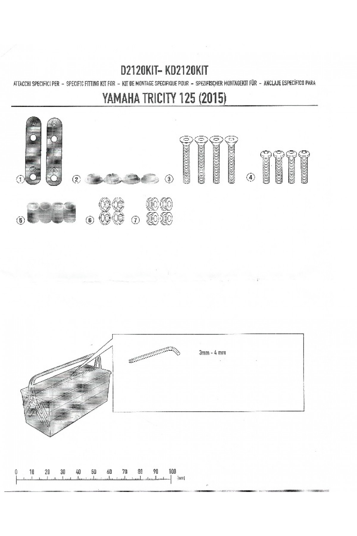 GIVI D2120KIT YAMAHA TRICITY 125-155 (14-22) RÜZGAR SİPERLİK BAĞLANTISI