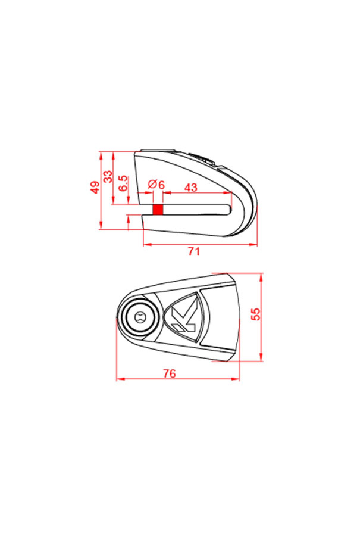 KOVIX KAL6-BM ALARMLI DİSK KİLİT