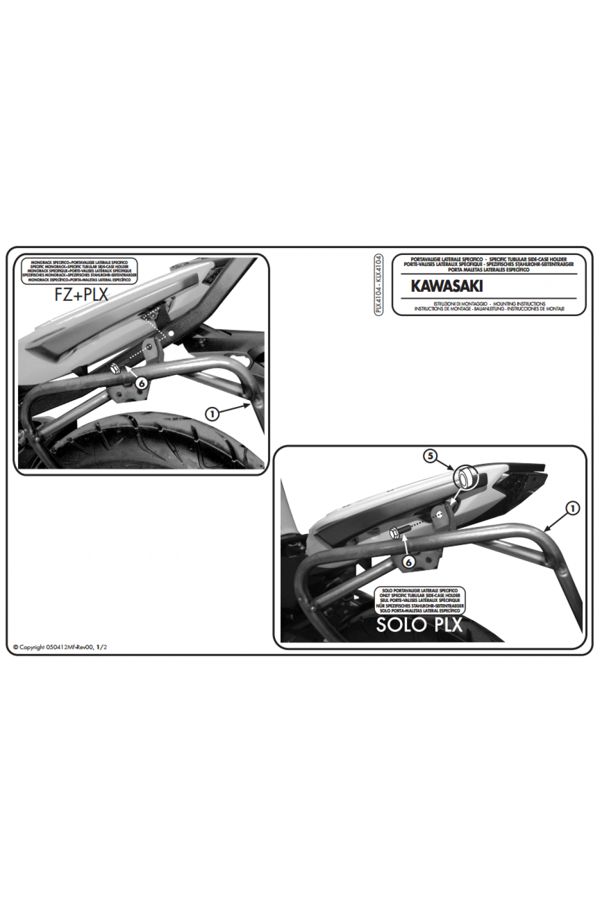 KAPPA KLX4104 KAWASAKI ER-6N - ER-6F 650 (12-16) YAN ÇANTA TAŞIYICI